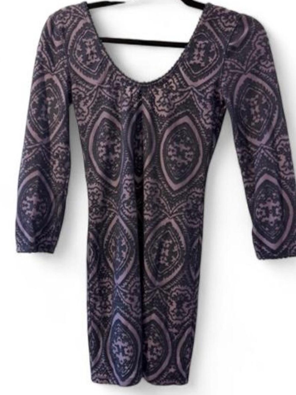 Elegant Purple Patterned Dress